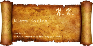 Nyers Kozima névjegykártya